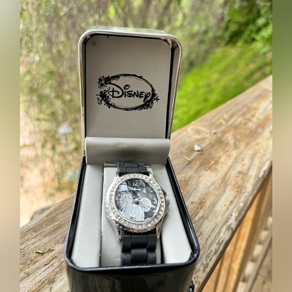 Disney Mickey Mouse Classic Black Silicone Watch with Crystals - Picture 8 of 11